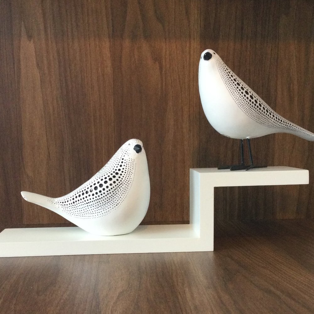 Hand Crafted White Wooden Wall Shelf